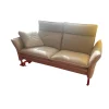 Sofa Porto Leder Pearl 42 Beige Weiß Füße 81 Hochglanz Inklusive Kissen