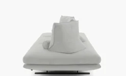 Sofa Prado 3 Sitzer T120 Stoff Alcantara A Pearl Grau Gestell Lack Schwarz