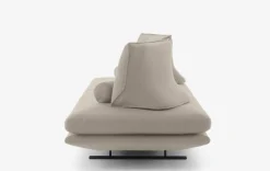 Sofa Prado Großer 2 Sitzer T 100 Stoff Vidar FR Mastic Beige Gestell Lack Schwarz