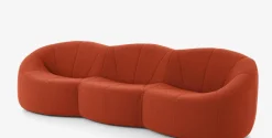 Sofa Pumpkin 3 Sitzer Stoff Coda FR Brique Noir Rot Mit Sockel
