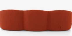 Sofa Pumpkin 3 Sitzer Stoff Coda FR Brique Noir Rot Mit Sockel