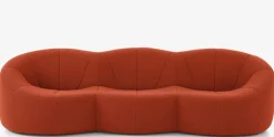 Sofa Pumpkin 3 Sitzer Stoff Coda FR Brique Noir Rot Mit Sockel