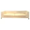 Sofa Ray Bezug Stoff Adria Ecru 2521102 Beige Füße Nickel Bronzefarben Lackiert Inklusive Kissen