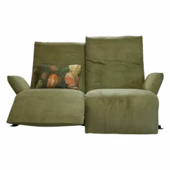 Sofa Rockfrog 0821 Stoff Manchester Jade Grün Untergestell Metall Schwarz mit motorischer Verstellfunktion