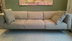 Sofa Rod 240 Leder Nubuk Brend Top 3 Beige mit 2 Kissen