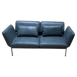 Sofa Roro Medium Leder Glove Schwarz Gestell Schwarz Pulverbeschichtet Inklusive 2 Drehsitze