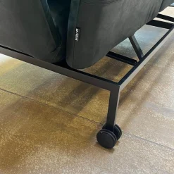 Sofa Roro Medium Leder Glove Schwarz Gestell Schwarz Pulverbeschichtet Inklusive 2 Drehsitze