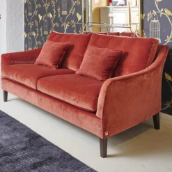 Sofa Saloni 135 3001 Stoff City Velvet CA 7832 063 Mit Keder Füßen Schwarz Inklusive Kopfstütze Und Kissen