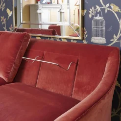 Sofa Saloni 135 3001 Stoff City Velvet CA 7832 063 Mit Keder Füßen Schwarz Inklusive Kopfstütze Und Kissen