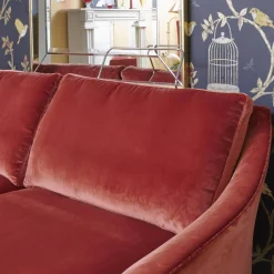 Sofa Saloni 135 3001 Stoff City Velvet CA 7832 063 Mit Keder Füßen Schwarz Inklusive Kopfstütze Und Kissen