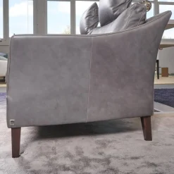 Sofa Saloni Leder Provence Schiefer Grau Mit 2 Nackenkissen