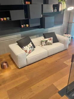 Sofa Season Bezug Sofa Stoff Idra 100 Bianco Crème Mit Zwei Lederkissen Leder Pelle Cougar.21