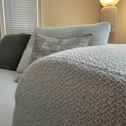 Sofa Sengu Bold 565 A2 Stoff L Look Bianco Beige Weiß Mit Halbinsel Links Und Rückenkissen