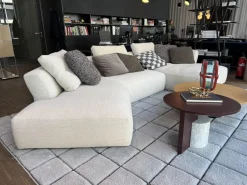 Sofa Sengu Bold Stoff Look Corda Grau Weiß ohne Dekokissen