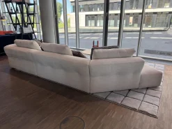 Sofa Sengu Bold Stoff Look Corda Grau Weiß ohne Dekokissen