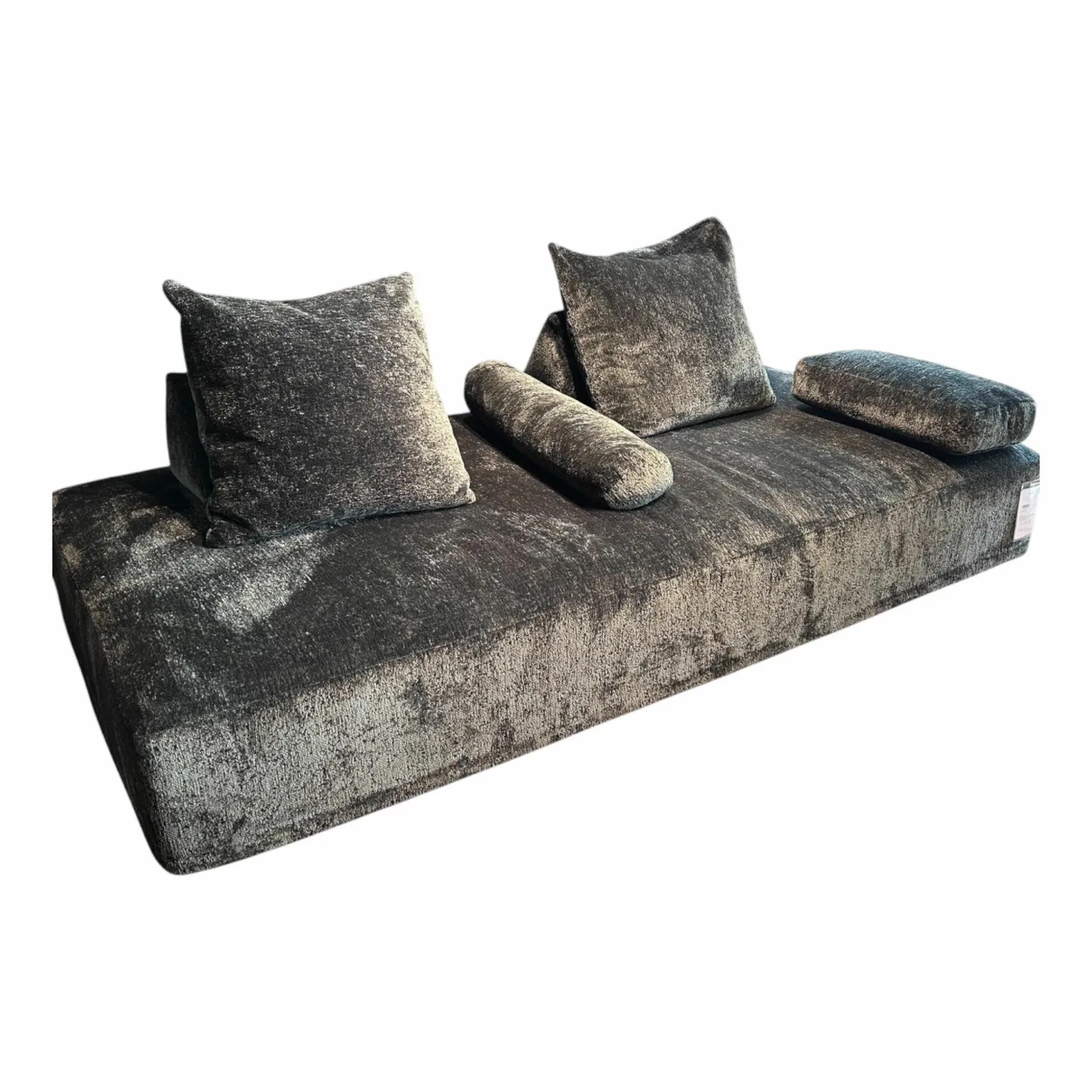 Sofa Sherazade Stoff T Soft Nest 8210 Dunkelgrau Füße Kunststoff Schwarz