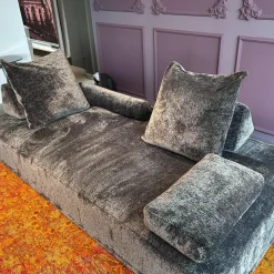 Sofa Sherazade Stoff T Soft Nest 8210 Dunkelgrau Füße Kunststoff Schwarz
