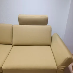 Sofa Sirio Stoff Arco Schurwolle Kiwi Grün Gelb Holzkufen Eiche geölt