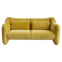 Sofa 2-Sitzer Bongo Bay Stoff 4490 Farbe 75 Gelb Inklusive 2 Kissen