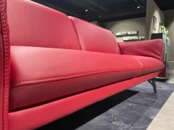 Sofa 2-Sitzer Waldkirchen R Leder 33 Longlife Soft Chianti Rot Gestell Metall Anthrazit Pulverbeschichtet