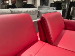 Sofa 2-Sitzer Waldkirchen R Leder 33 Longlife Soft Chianti Rot Gestell Metall Anthrazit Pulverbeschichtet