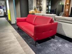 Sofa 2-Sitzer Waldkirchen R Leder 33 Longlife Soft Chianti Rot Gestell Metall Anthrazit Pulverbeschichtet