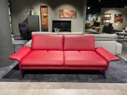 Sofa 2-Sitzer Waldkirchen R Leder 33 Longlife Soft Chianti Rot Gestell Metall Anthrazit Pulverbeschichtet