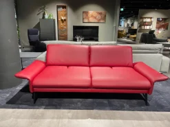Sofa 2-Sitzer Waldkirchen R Leder 33 Longlife Soft Chianti Rot Gestell Metall Anthrazit Pulverbeschichtet