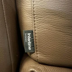 Sofa Smart Bezug Leder Rancho Tobacco Braun Flachstahlfuß Chrom Glanz Mit Schwenkbaren Armteilen