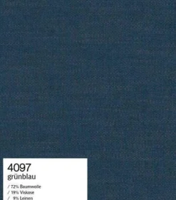 Sofa Sob 133/202 Stoff 4097 Grünblau Stahlfuß Massiv Schwarz