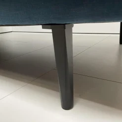 Sofa Sob 133/202 Stoff 4097 Grünblau Stahlfuß Massiv Schwarz