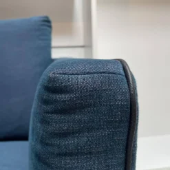 Sofa Sob 133/202 Stoff 4097 Grünblau Stahlfuß Massiv Schwarz