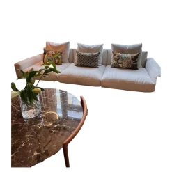 Sofa Softdream Stoff Crem Hellgrau Mix Inklusive Kissen