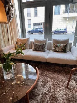 Sofa Softdream Stoff Crem Hellgrau Mix Inklusive Kissen