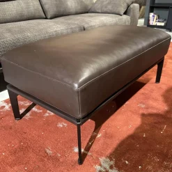 Sofa Spirit Stoff Carlucci True Soul 1570 024 Grau Blende Leder Provence Negro Schwarz Metallfuß Bronze Schwarz Mit Hocker