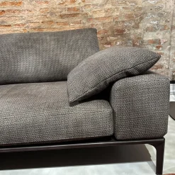 Sofa Spirit Stoff Carlucci True Soul 1570 024 Grau Blende Leder Provence Negro Schwarz Metallfuß Bronze Schwarz Mit Hocker