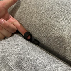 Sofa Spirit Stoff JAB Xantos 1 1362 093 Grau Gestell Platingrau Lackiert Metallfuß Chrom Mit Rückenverstellung Und Kissen