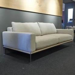 Sofa Spirit Stoff Simple Fb 080 Gestell Holz Esche Metallfuß Chrom Glanz