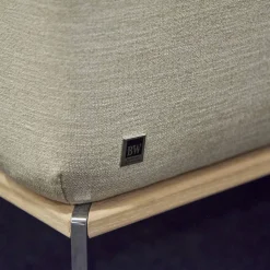 Sofa Spirit Stoff Simple Fb 080 Gestell Holz Esche Metallfuß Chrom Glanz