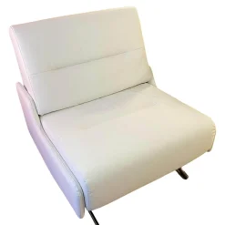Sofa Stella 1-Sitzig Leder Batick Snow Fuß Chrom