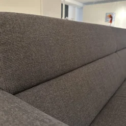 Sofa Sticky Bezug Stoff Steppe 83 Grau Hohe Rückenlehne Füße Eiche Kreideweiß