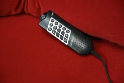 Sofa Stoff Nanova Terracotta Denise II mit Elektrischer Relaxfunktion und Drehecke