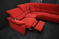 Sofa Stoff Nanova Terracotta Denise II mit Elektrischer Relaxfunktion und Drehecke