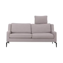 Sofa Stoff U2583G Grau Gestell Metall Schwarz Inklusive Kissen