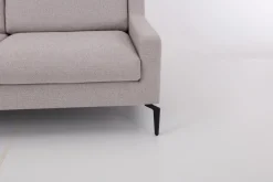 Sofa Stoff U2583G Grau Gestell Metall Schwarz Inklusive Kissen