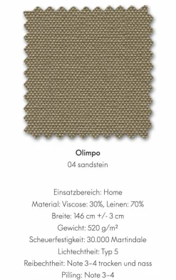 Sofa Suita Zweisitzer Offen Stoff Olimpo Sandstein 04 Gestell Poliert