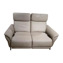 Sofa Sunatra Stoff Caballo Light Grey Grau Metallfuß Schwarz Matt Mit Motorischer Herz Waage Funktion