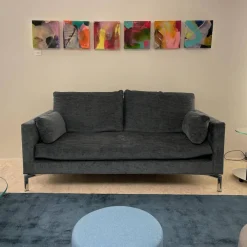 Sofa Swing 92 Stoff Grau Gestell Metall