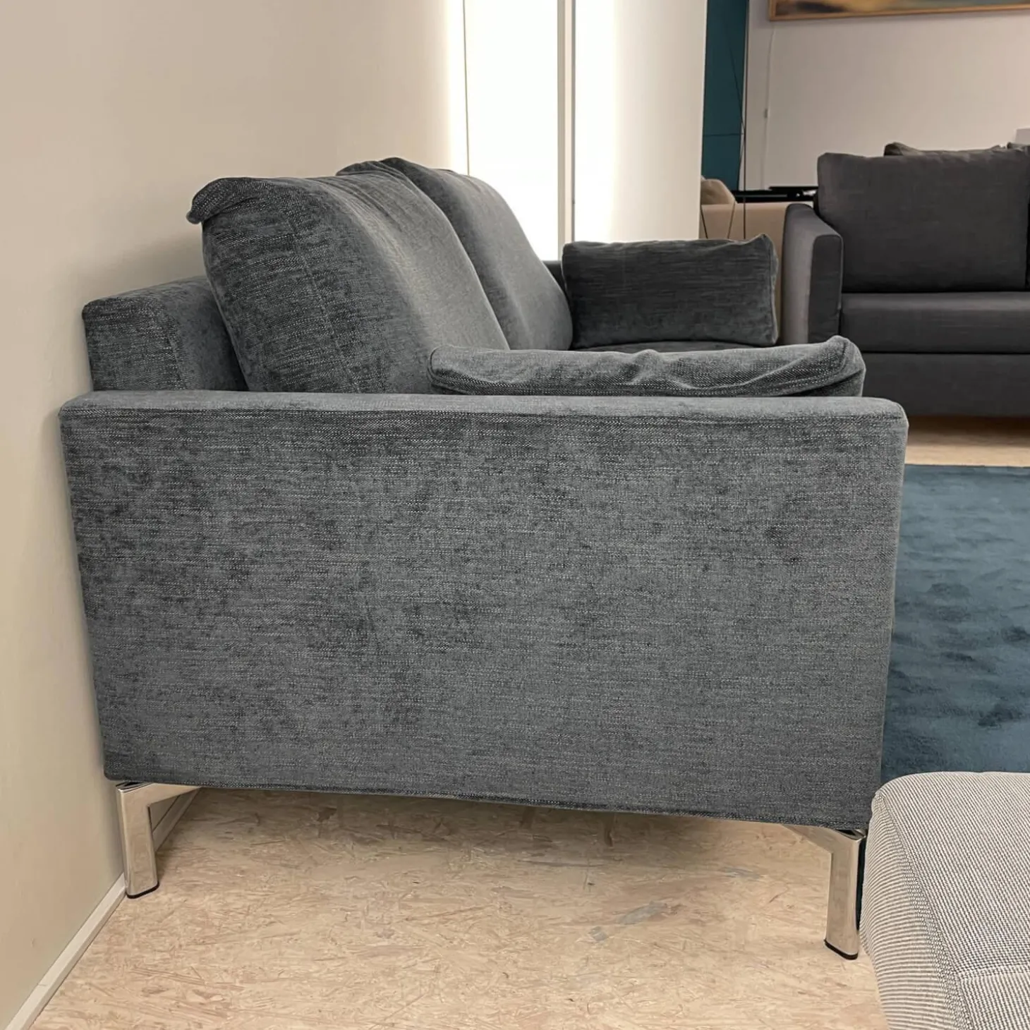 Sofa Swing 92 Stoff Grau Gestell Metall