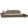 Sofa Tama Living 821 Leder Velvet 1484 Hazelnut Braun Gestell Nussbaum Mit Splint Geölt Mit Kissen Und Tablett